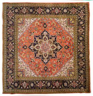 Tappeto Persiano Tabriz 233x246cm visione dall'alto