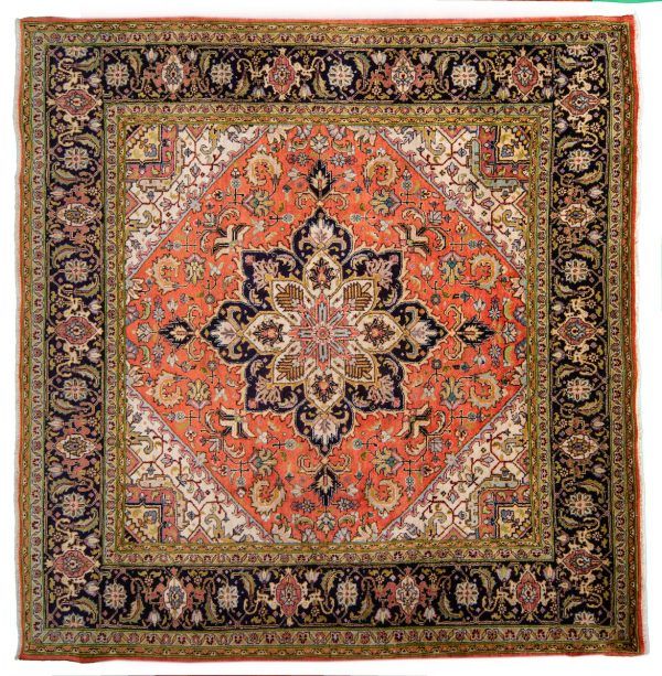 Tappeto Persiano Tabriz 233x246cm visione dall'alto