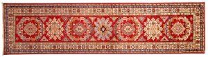Tappeto Passatoia Afgano Kazak Gold 319x80cm visione dall'alto