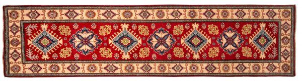 Tappeto Passatoia Afgano Uzbek 299x74cm visione dall'alto