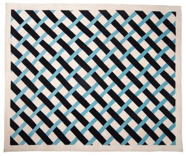 Tappeto Nepal Network 302×252 motivo geometrico visione dall'alto