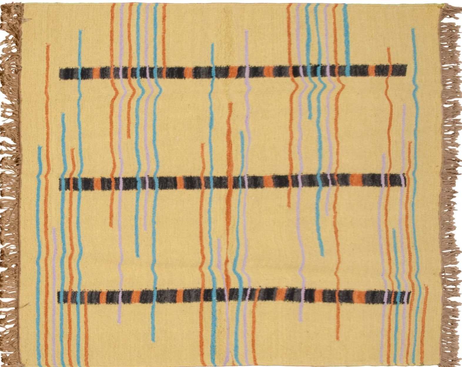 Tappeto Indiano Kilim 173x120cm visione dall'alto