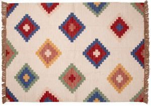 Tappeto Indiano Kilim 181x125cm visione dall'alto