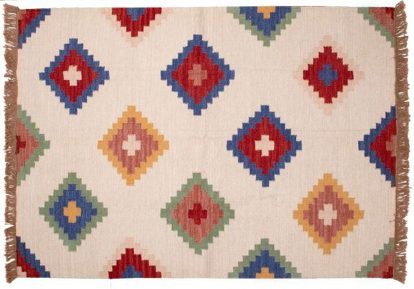 Tappeto Indiano Kilim 181x125cm visione dall'alto