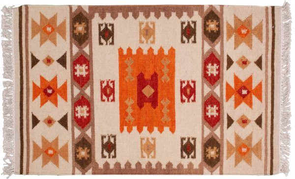 Tappeto Indiano Kilim 128x78cm visione dall'alto