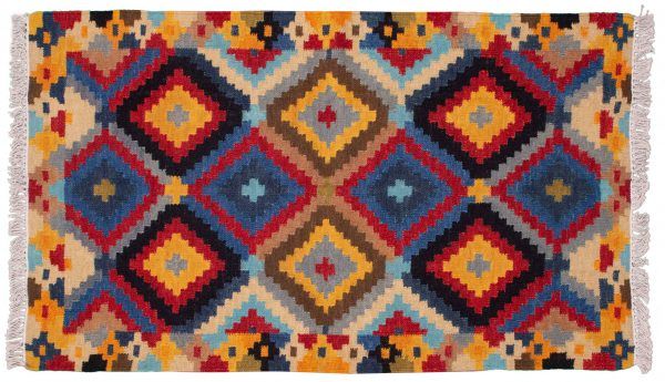 Tappeto Indiano Kilim 156x92cm visione dall'alto