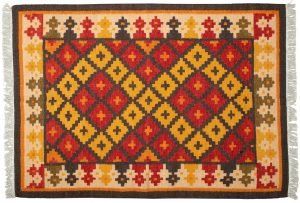 Tappeto Indiano Kilim 180x127cm visione dall'alto