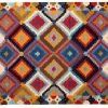 Tappeto Indiano Kilim 183x124cm versione frontale con scacchi colorati