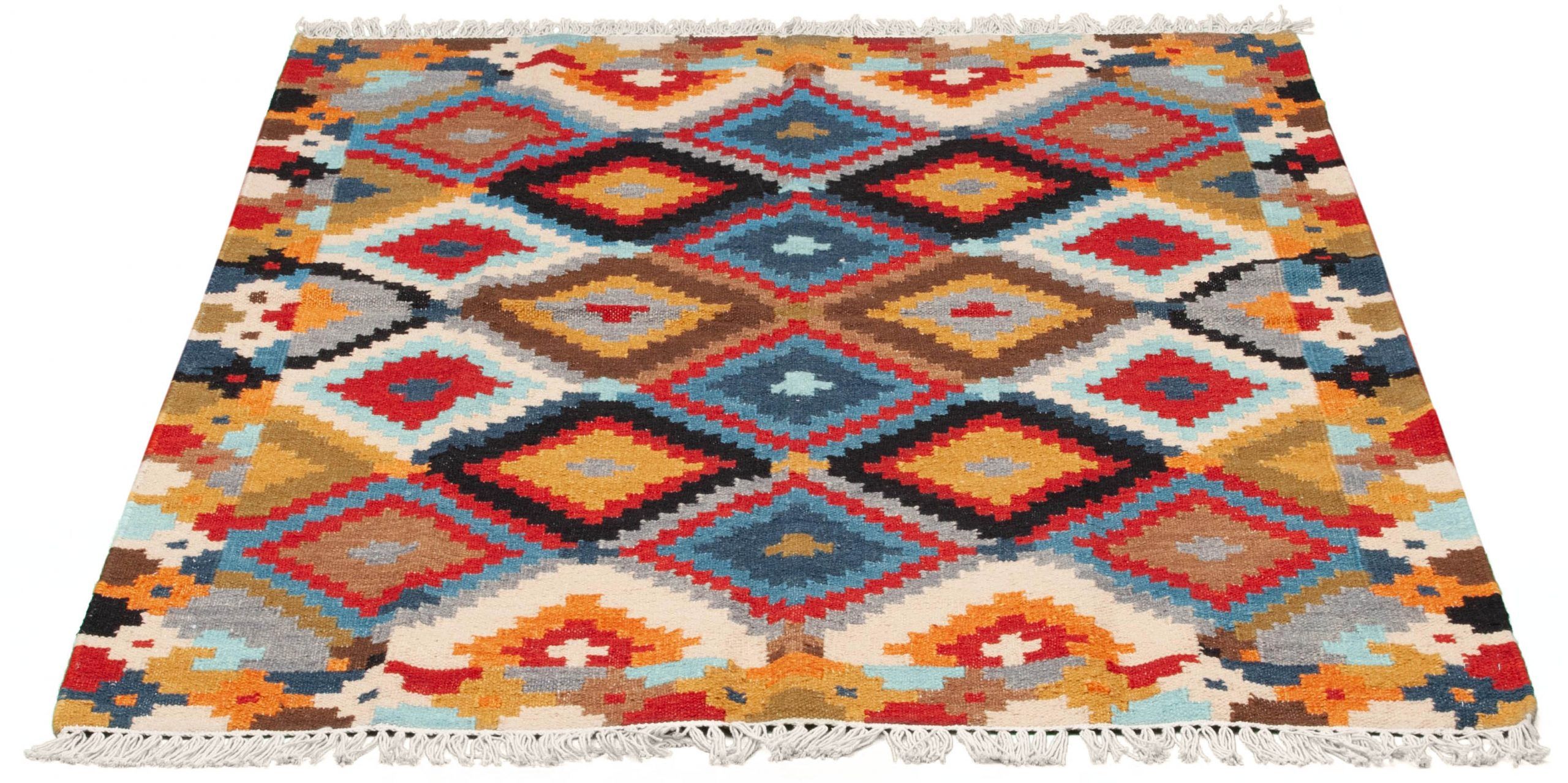 Tappeto Indiano Kilim 183x124cm motivo geometrico - Zarineh Tappeti