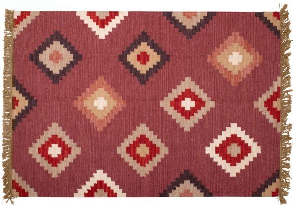 Tappeto Indiano kilim 176x122cm visione dall'alto