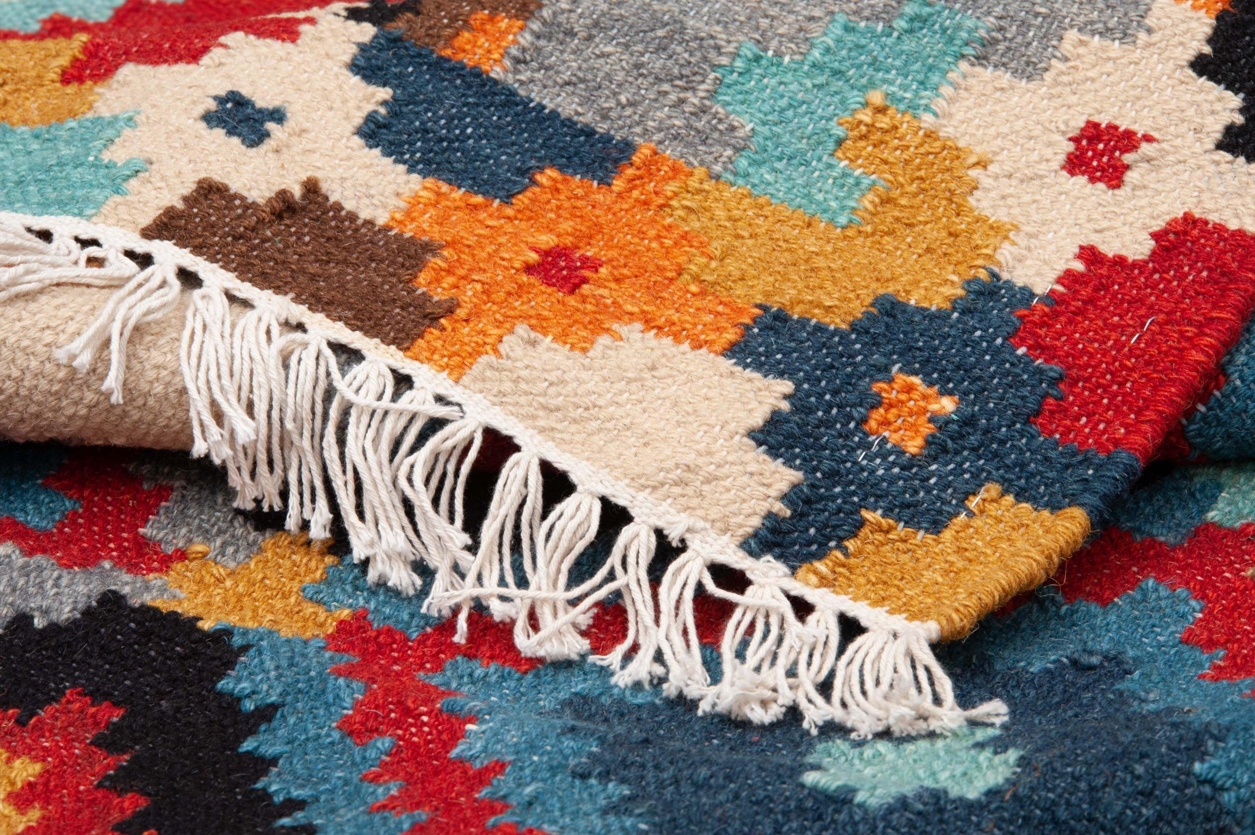 Tappeto Indiano Kilim 183x124cm motivo geometrico - Zarineh Tappeti