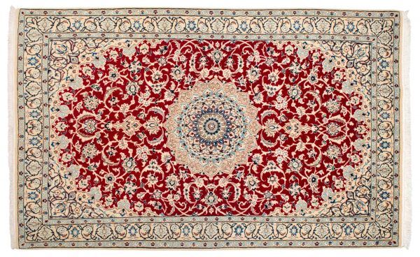 Tappeto Persiano Nain 214x130cm visione dall'alto