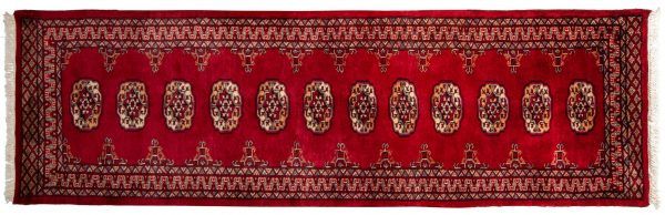 Tappeto Passatoia Pakistan Mori Bukara 246x78cm visione dall'alto