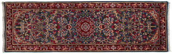 Tappeto Passatoia Persiano Kerman 233x73cm visione dall'alto