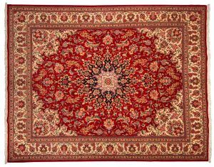 Tappeto Persiano Kum 257x204cm visione dall'alto