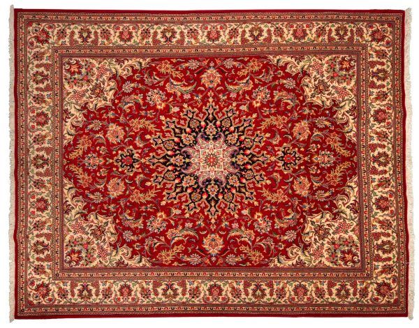 Tappeto Persiano Kum 257x204cm visione dall'alto