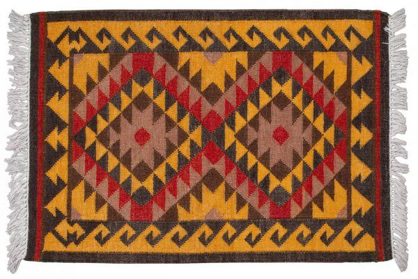 Tappeto Indiano Kilim 119x82cm visione dall'alto