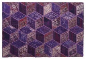 Tappeto Anatolico Patchwork 243x166 motivo geometrico visione dall'alto