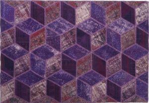 Tappeto Anatolico Patchwork 243x166 motivo geometrico visione dall'alto