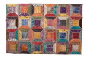 Tappeto Anatolico Patchwork 304X203 visione dall'alto