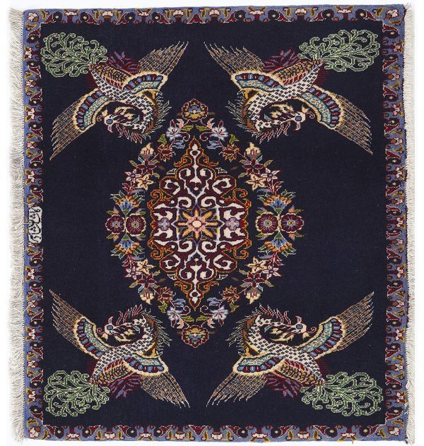 Tappeto Persiano Kashan. 100X90 visione dall'alto