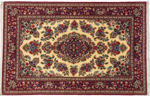 Tappeto Persiano Kum Kurk. 218X150 visione dall'alto