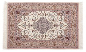 Tappeto Persiano Esfahan. 128X82 visione dall'alto