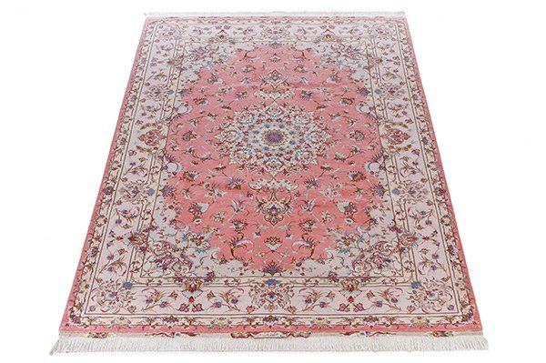 GRANDE TAPPETO FINE DISEGNO NAIN ORIENTALE PERSIANO TABRIZ BEIGE ANTICO  230X160