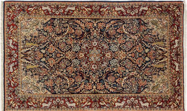 Tappeto Persiano Kashan. 208x128 visione dall'alto