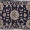 Tappeto Persiano Esfahan. 150X100cm colore blu visione dall'alto