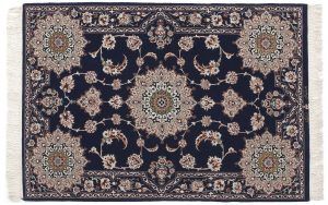 Tappeto Persiano Esfahan. 150X100cm colore blu visione dall'alto