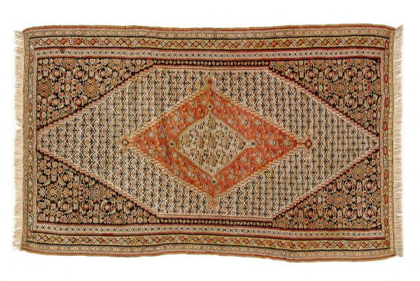 Tappeto Persiano Kilim Senneh. 196x120 visione dall'alto