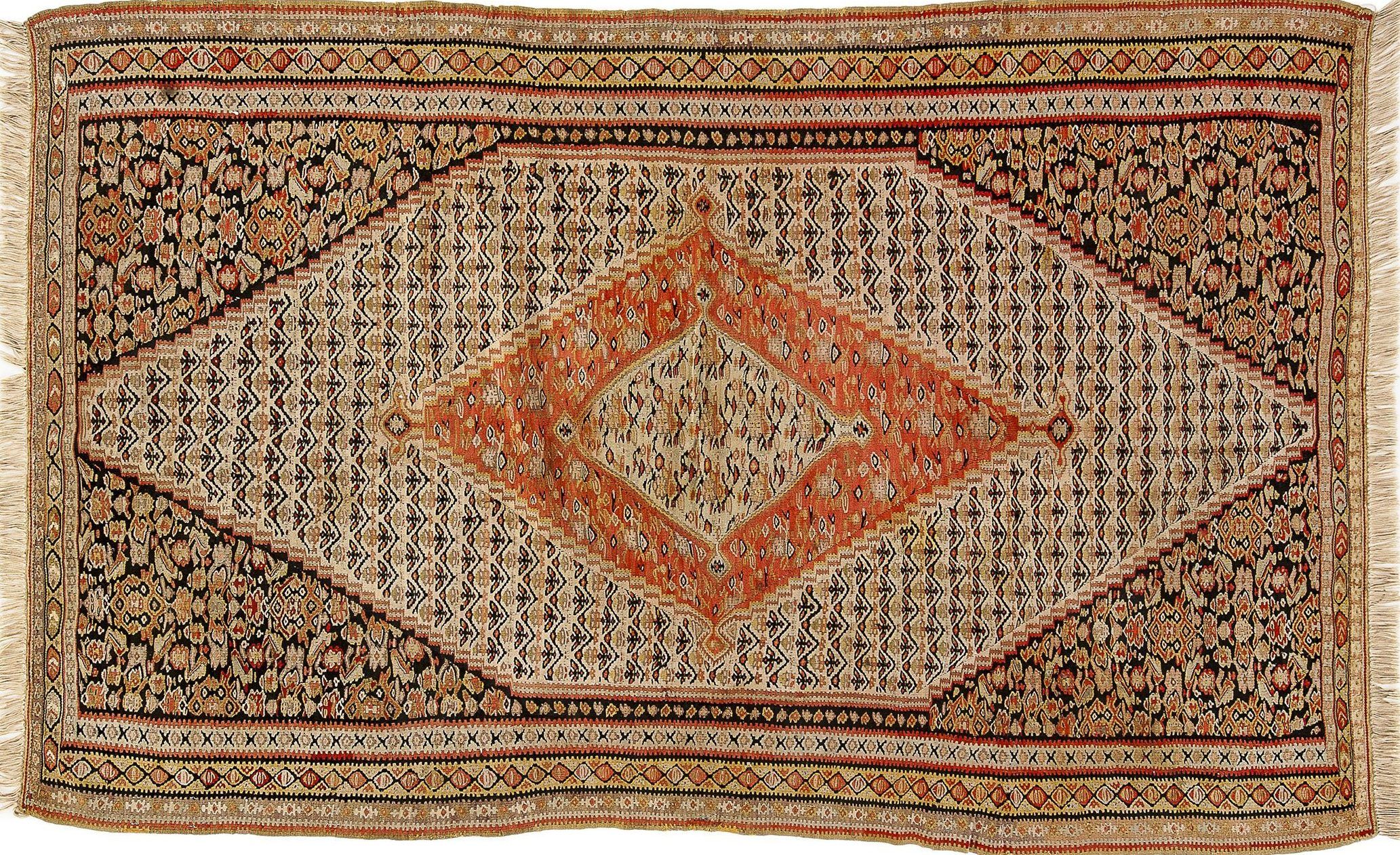 Tappeto Persiano Kilim Senneh. 196x120 visione dall'alto