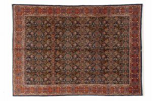 Tappeto Persiano Yazd. 364x256cm visione dall'alto