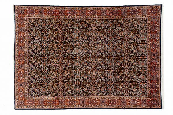 Tappeto Persiano Yazd. 364x256cm visione dall'alto