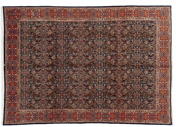 Tappeto Persiano Yazd. 364x256cm visione dall'alto