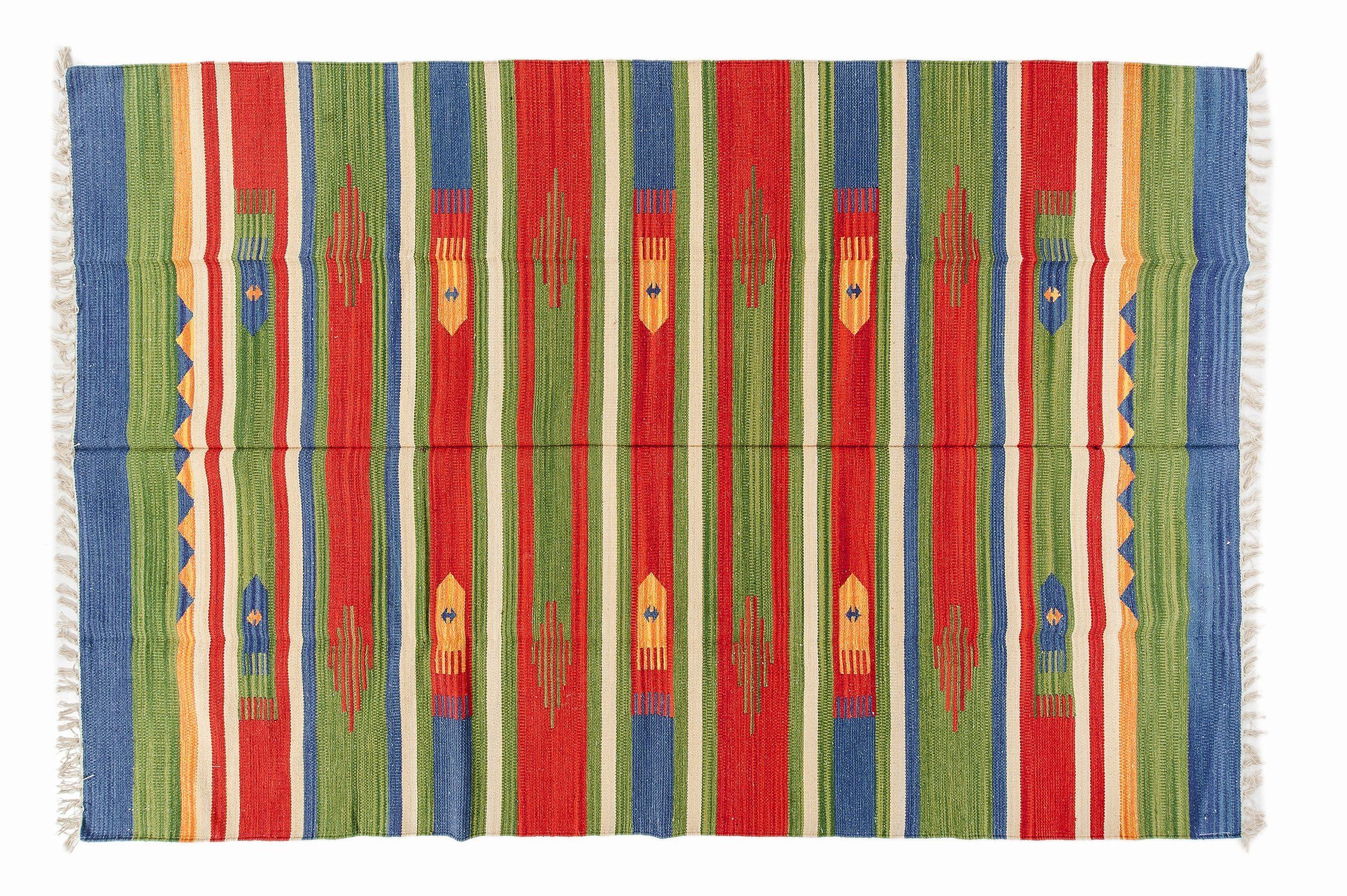 Tappeto KILIM 230X160 blu, rosso, verde