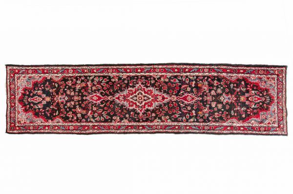 Tappeto Persiano Hamadan. 390X100 visione dall'alto