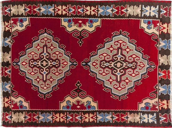 Tappeto Kilim persiano Kuba 200X150 visione dall'alto