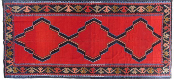 Tappeto Turco Kilim. 404X182 visione dall'alto