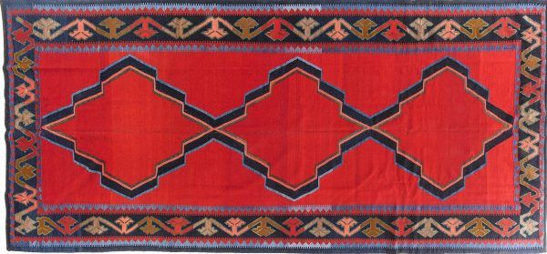Tappeto Turco Kilim. 404X182 visione dall'alto