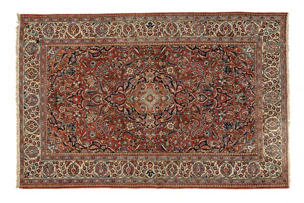 Tappeto Persiano Kashan. 202X132 visione dall'alto