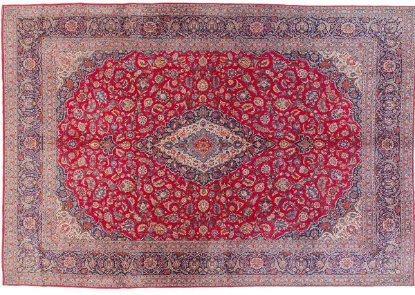 Tappeto Persiano Kashan Antico. 445X335 visione dall'alto