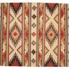 Tappeto Kilim beige e marrone Indiano 180 x 120 visione dall'alto