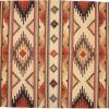 Tappeto Kilim beige e marrone Indiano 180 x 120 visione dall'alto