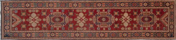 Tappeto Afgano Uzbek 369 x 87cm visione dall'alto