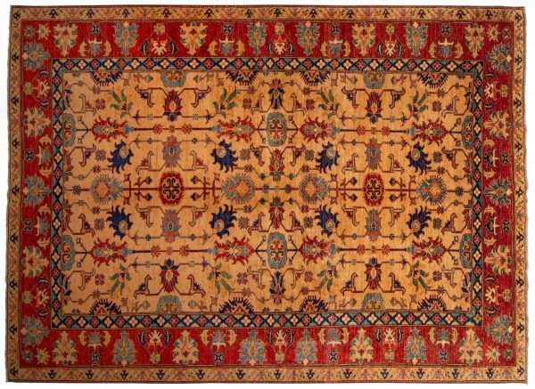 Tappeto Afgano Kazak Gold 366x263cm visione dall'alto
