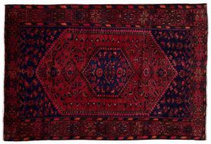 Tappeto Persiano Hamadan 216x143 cm visione dall'alto
