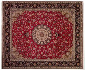 Tappeto Persiano Tabriz 302x254cm visione dall'alto
