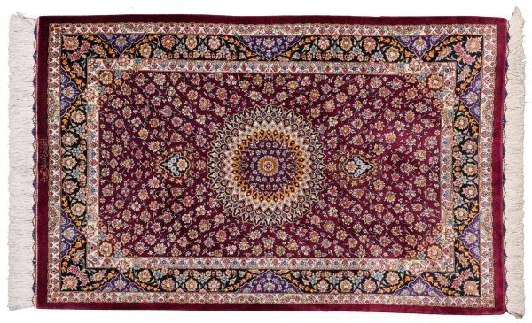 Tappeto-Persiano-Kum-Seta-125x77-cm-Alto